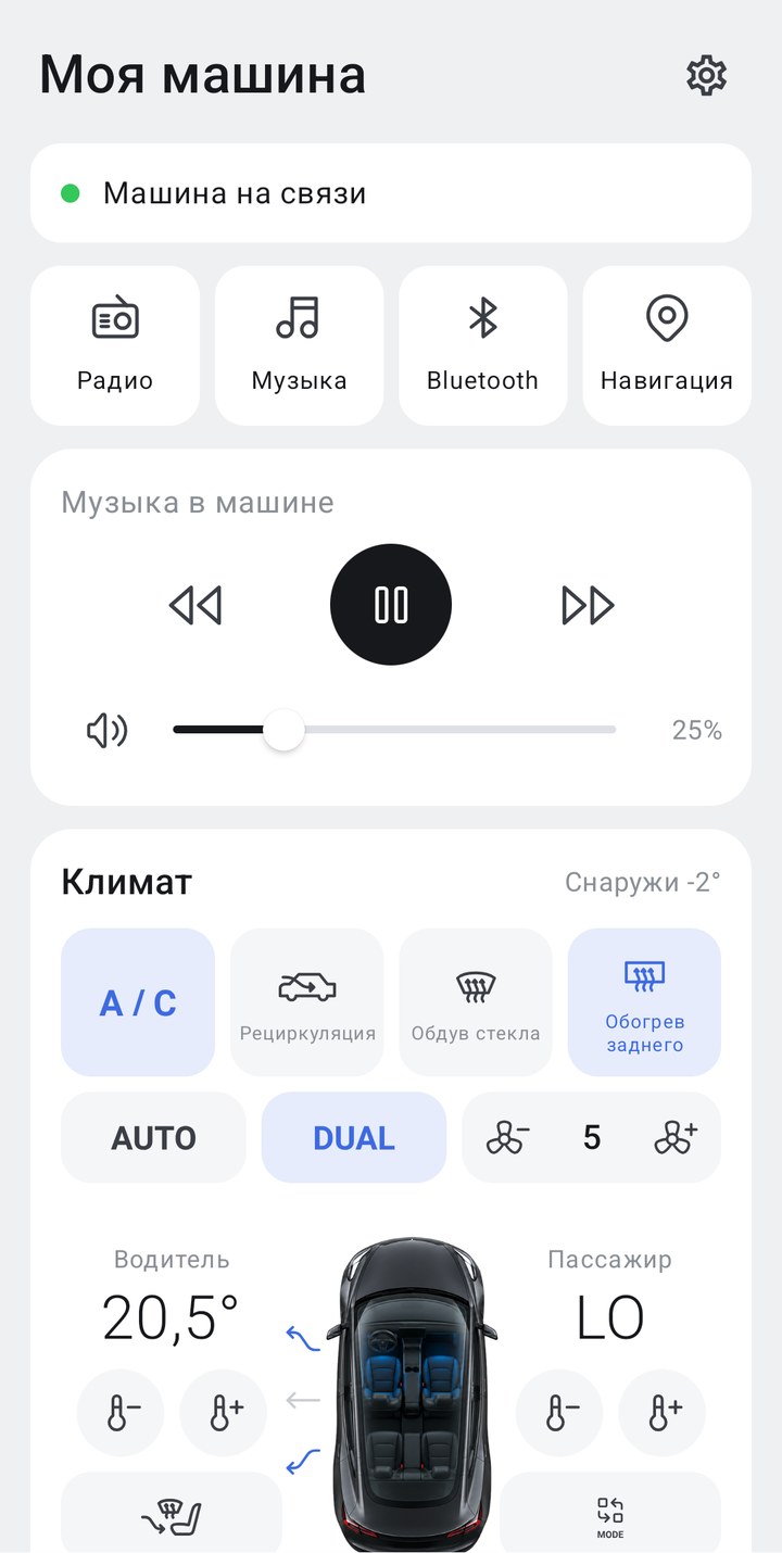 Пульт CarLink на телефоне